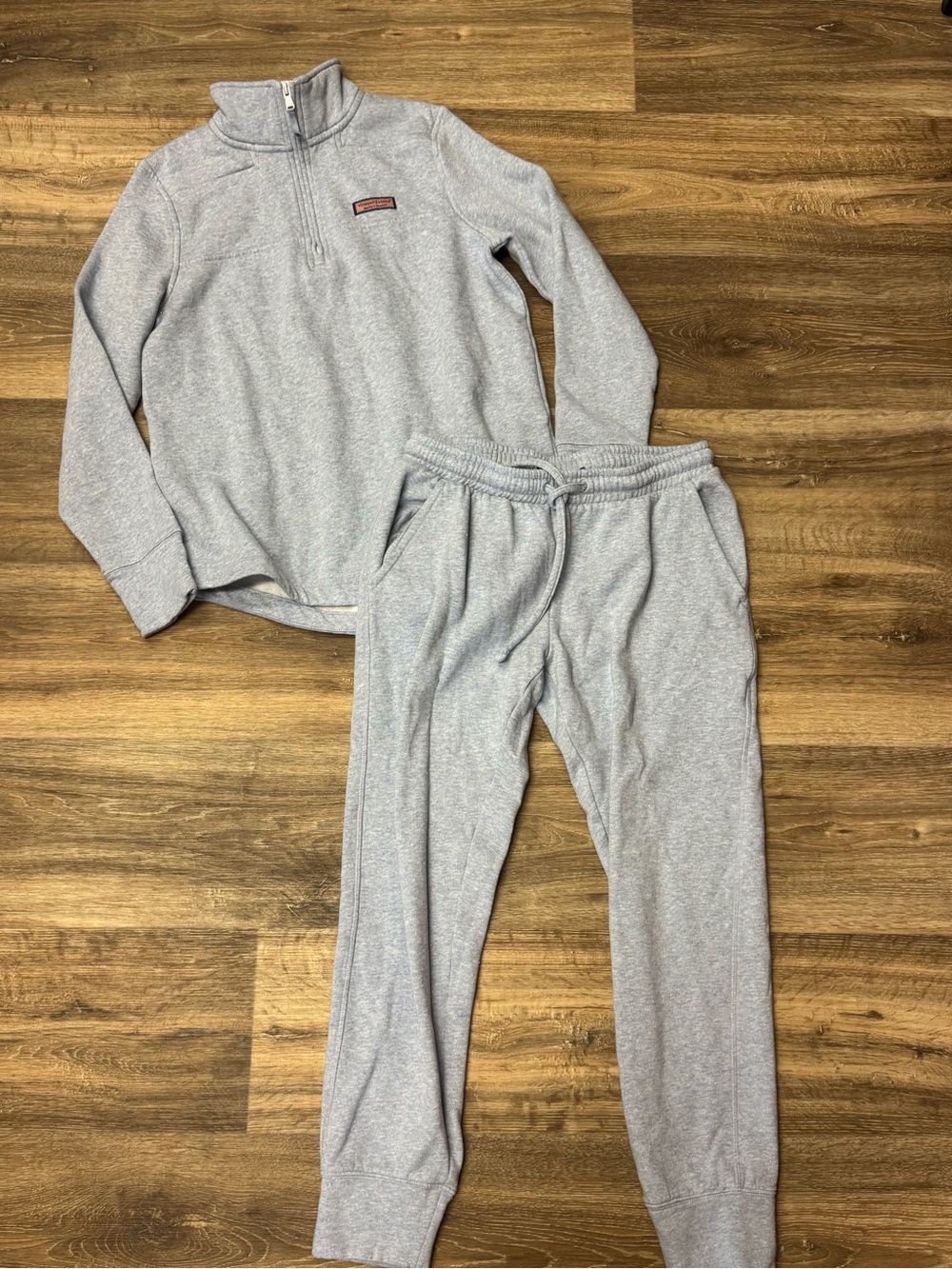 Vineyard Vines Blue Glitter Quarter Zip Sweatsuit Women’s XS